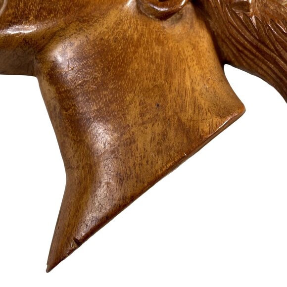 Vintage Pair Hand Carved Wood Aztec Mayan Warrior Mexican Folk Art u  Wall Hangi - Picture 10 of 11